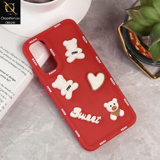 Samsung Galaxy A34 5G Cover - Red - Sweet Rich 3D Cartoon Silicone Case