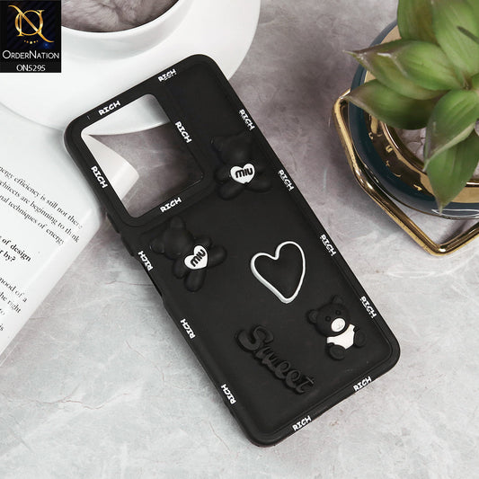 Vivo Y36 4G Cover - Black - Sweet Rich 3D Cartoon Silicone Case