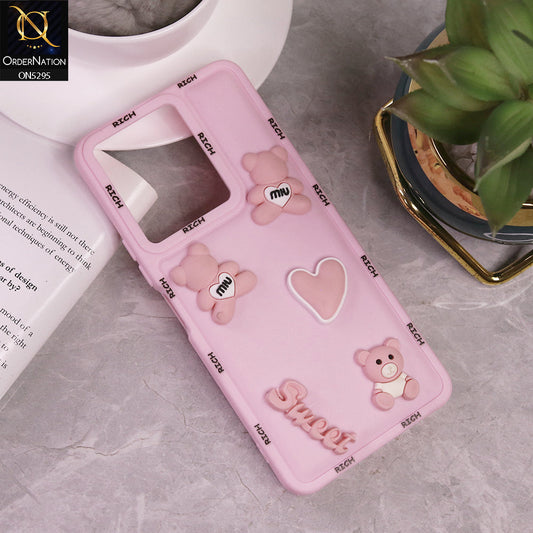 Vivo Y36 4G Cover - Pink - Sweet Rich 3D Cartoon Silicone Case