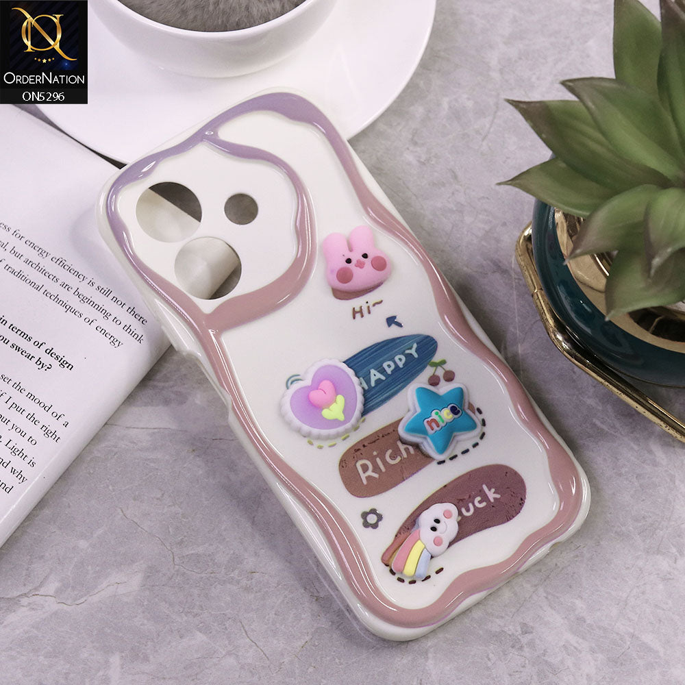 Oppo A3 4G Cover - Design 6 - Cute 3D Cartoon Soft Silicon Helix Soft Borders Camera Protection Case