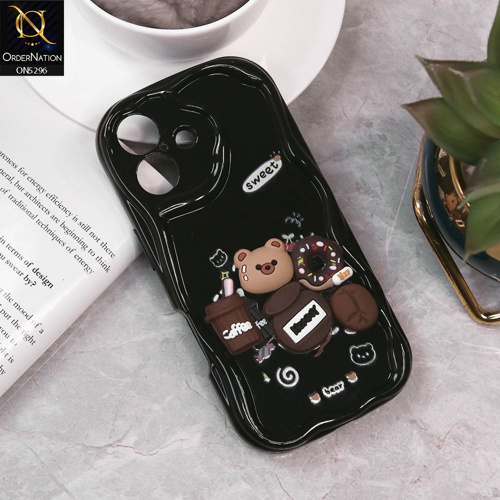 iPhone 16 Cover - Design 3 - Cute 3D Cartoon Soft Silicon Helix Soft Borders Camera Protection Case