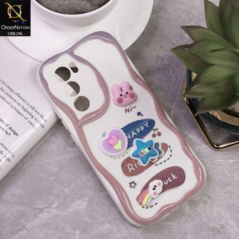 Oppo Reno 12 Cover - Design 6 - Cute 3D Cartoon Soft Silicon Helix Soft Borders Camera Protection Case