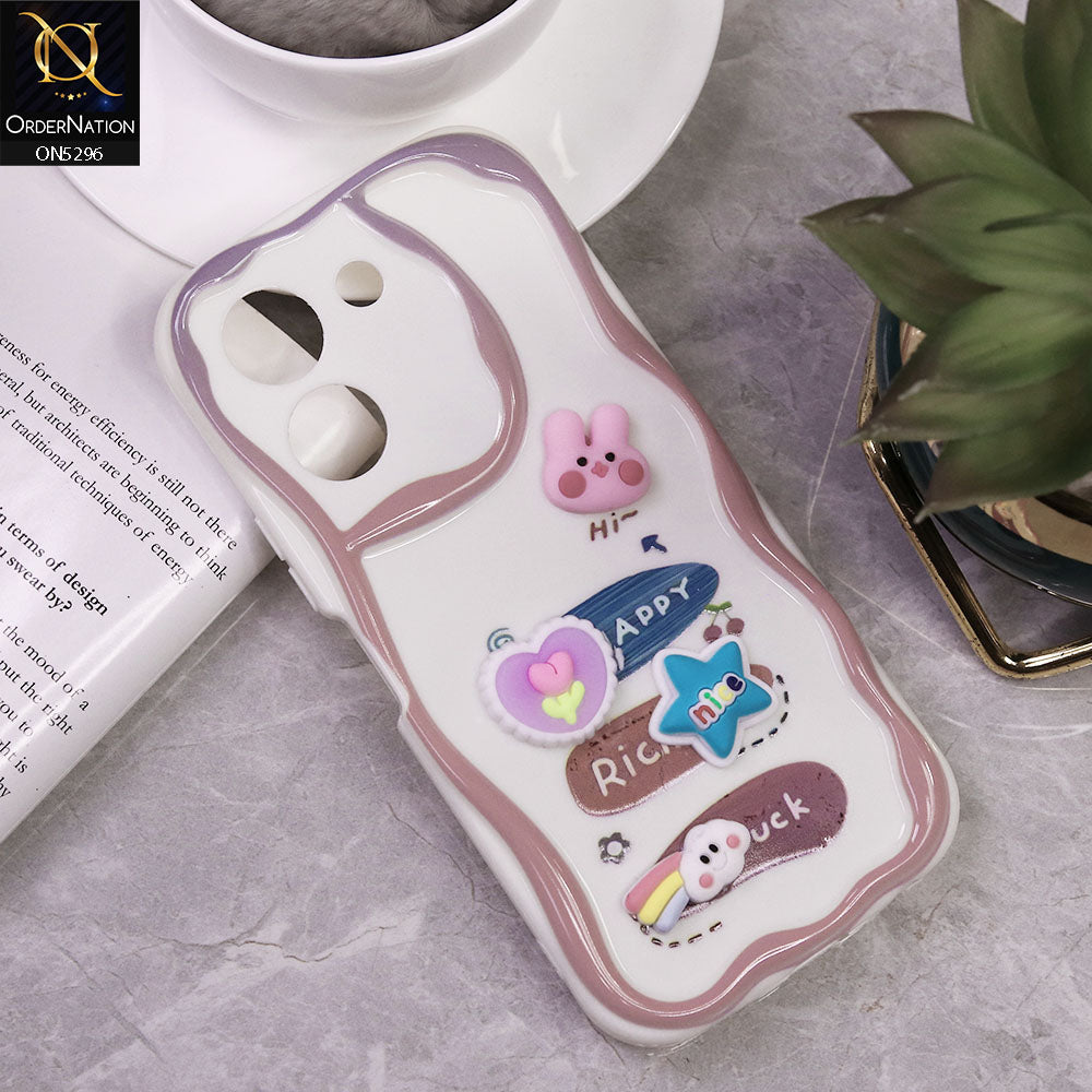 Vivo Y36 4G Cover - Design 6 - Cute 3D Cartoon Soft Silicon Helix Soft Borders Camera Protection Case