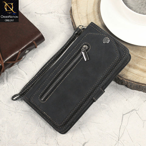 Iphone 11 Pro Cover - Black - Trendy Premium Leather Flip Book Wallet Card Holder Case With Mirror