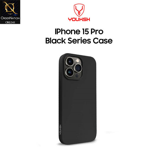 iPhone 15 Pro Cover - Black - Youksh Soft Silicon Case