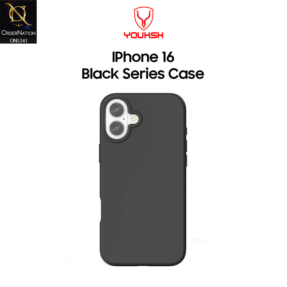 iPhone 16 Cover - Black - Youksh Soft Silicon Case