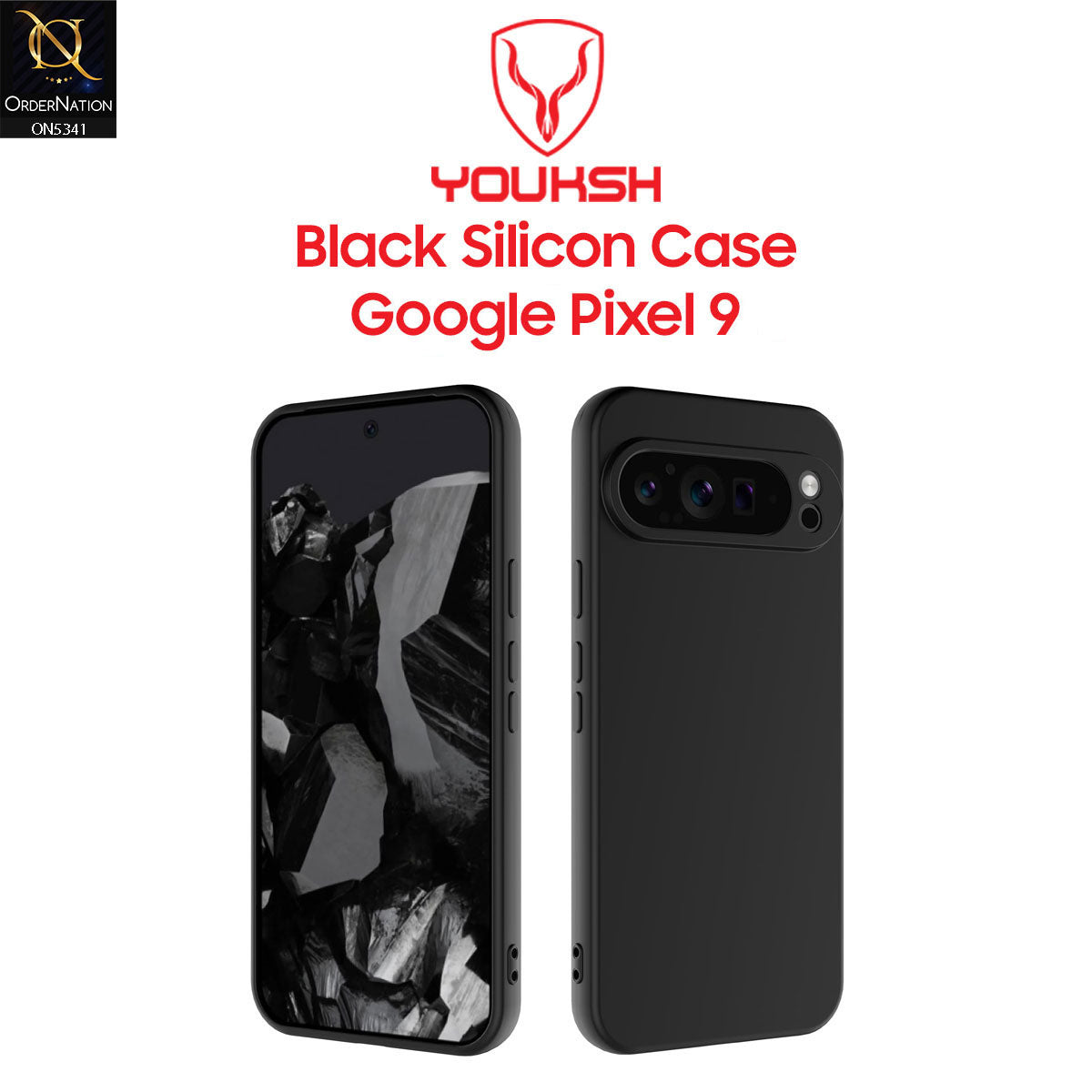 Google Pixel 9 Cover - Black - Youksh Soft Silicon Case