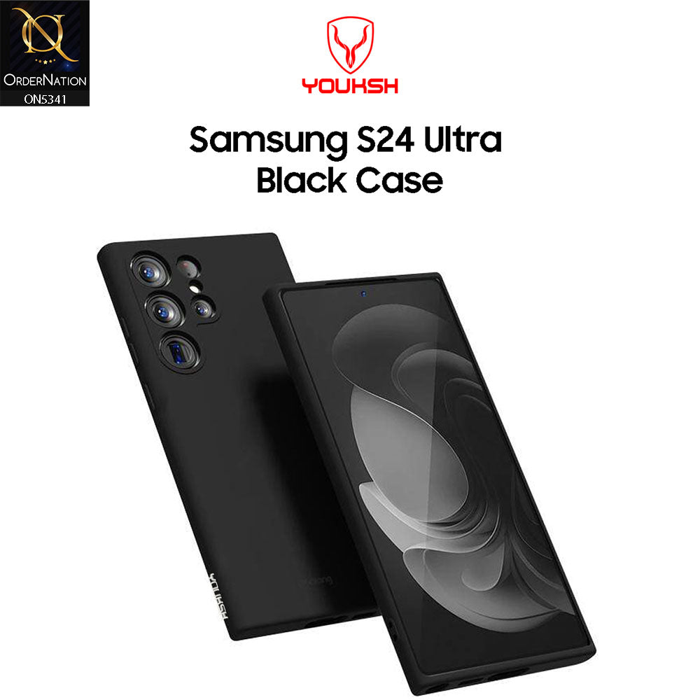 Samsung Galaxy S24 Ultra Cover - Black - Youksh Soft Silicon Case