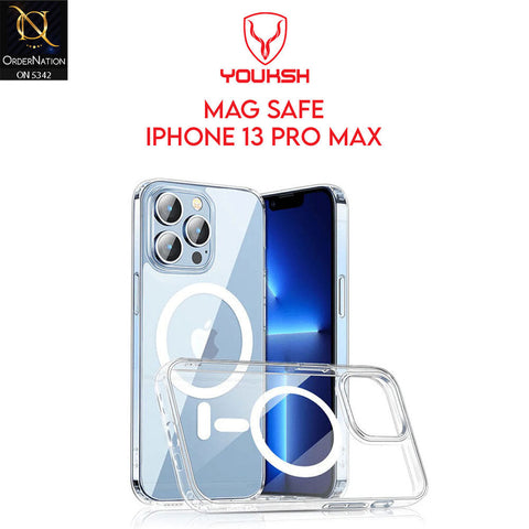 iPhone 13 Pro Max Cover - Transparent - Youksh Magsafe Clear Soft Borders Case