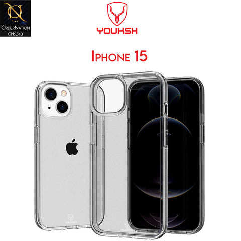 iPhone 15 Cover - Black - Youksh Clear Soft TPU Case