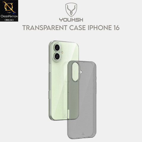 iPhone 16 Cover - Black - Youksh Clear Soft TPU Case