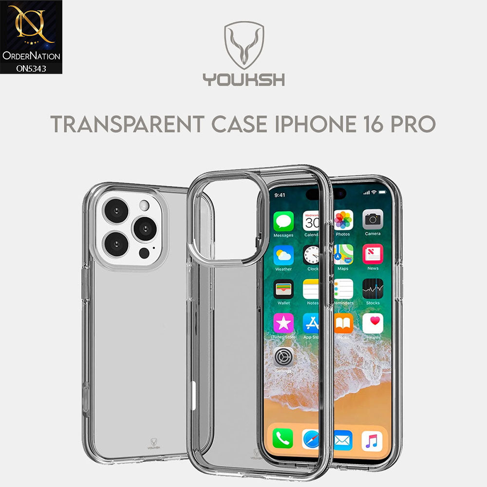 iPhone 16 Pro Cover - Black - Youksh Clear Soft TPU Case