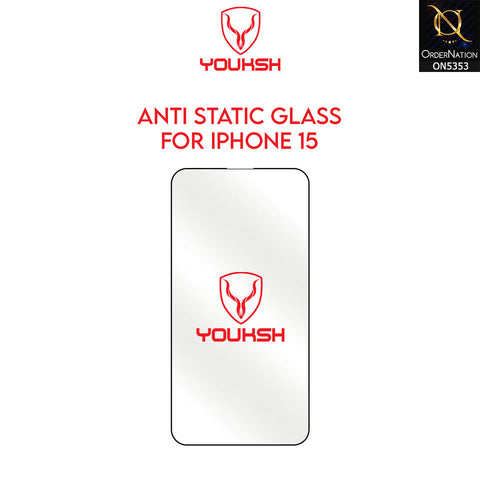 iPhone 15 Cover - Transparent - Youksh AntiStatic Glass Protector