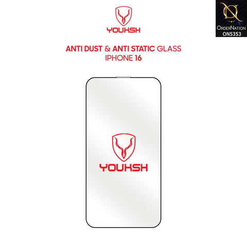 iPhone 16 Cover - Transparent - Youksh AntiStatic Glass Protector