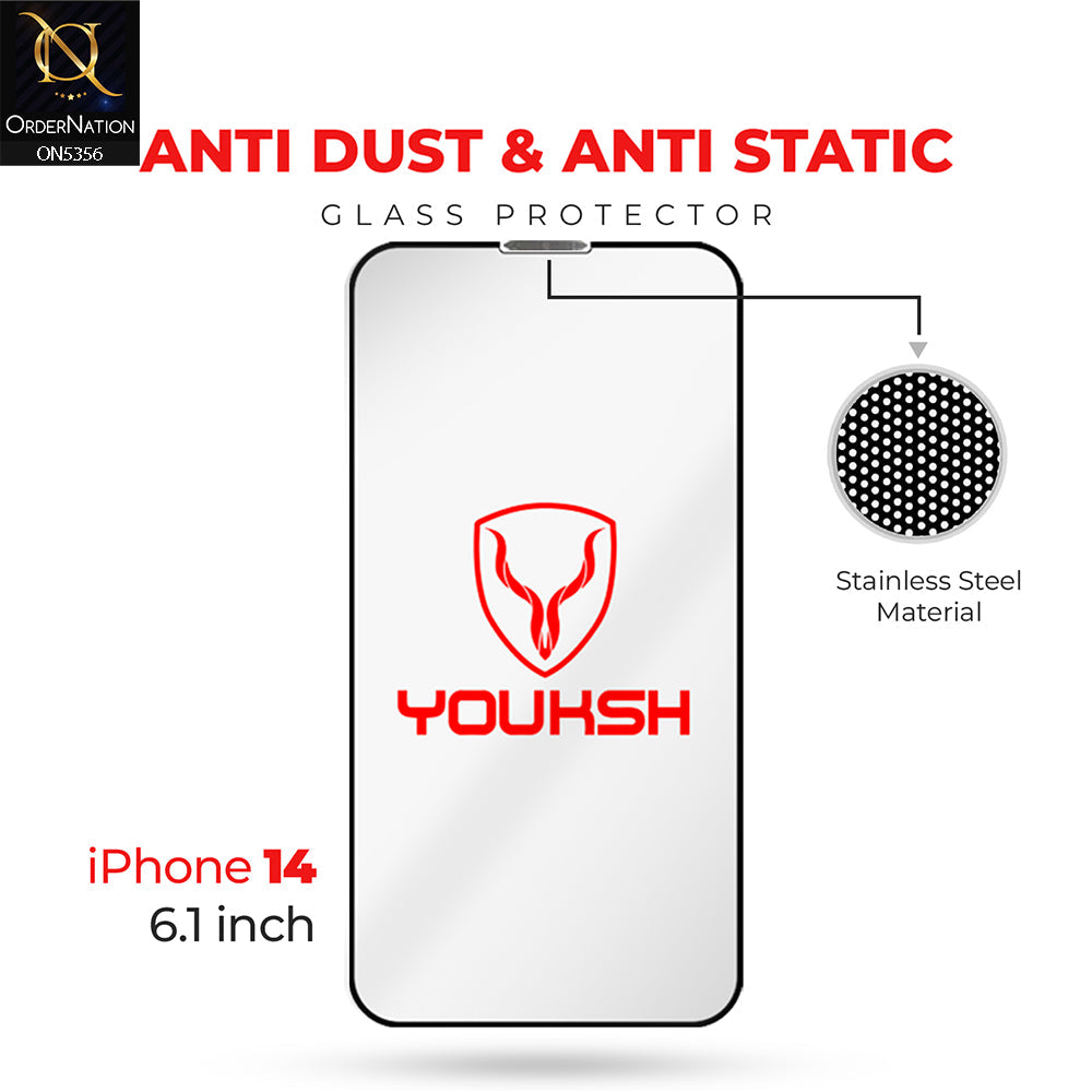 iPhone 14 Screen Protector - Transparent - Youksh Anti Dust Clear Glass Screen Protector