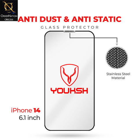 iPhone 14 Screen Protector - Transparent - Youksh Anti Dust Clear Glass Screen Protector