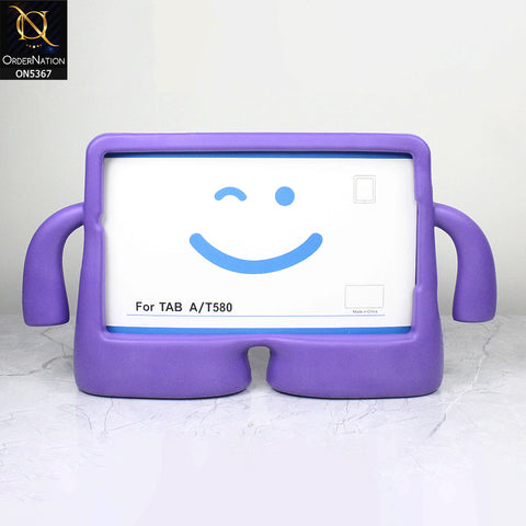 Samsung Tab A 10.1 / T580 / T585 (2016) Cover - Purple - Protective for Children's TABLET Special Anti-Aid Rubber Case Stand