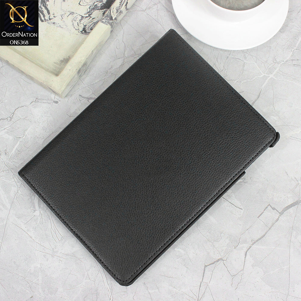 iPad (7th gen) 10.2-inch (2019) Cover - Black - 360 Rotating Pu Leather Flip Smart Protective Cover Casing