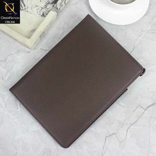 iPad Air (1st gen) 9.7-inch (2013) Cover - Dark Brown - 360 Rotating Pu Leather Flip Smart Protective Cover Casing
