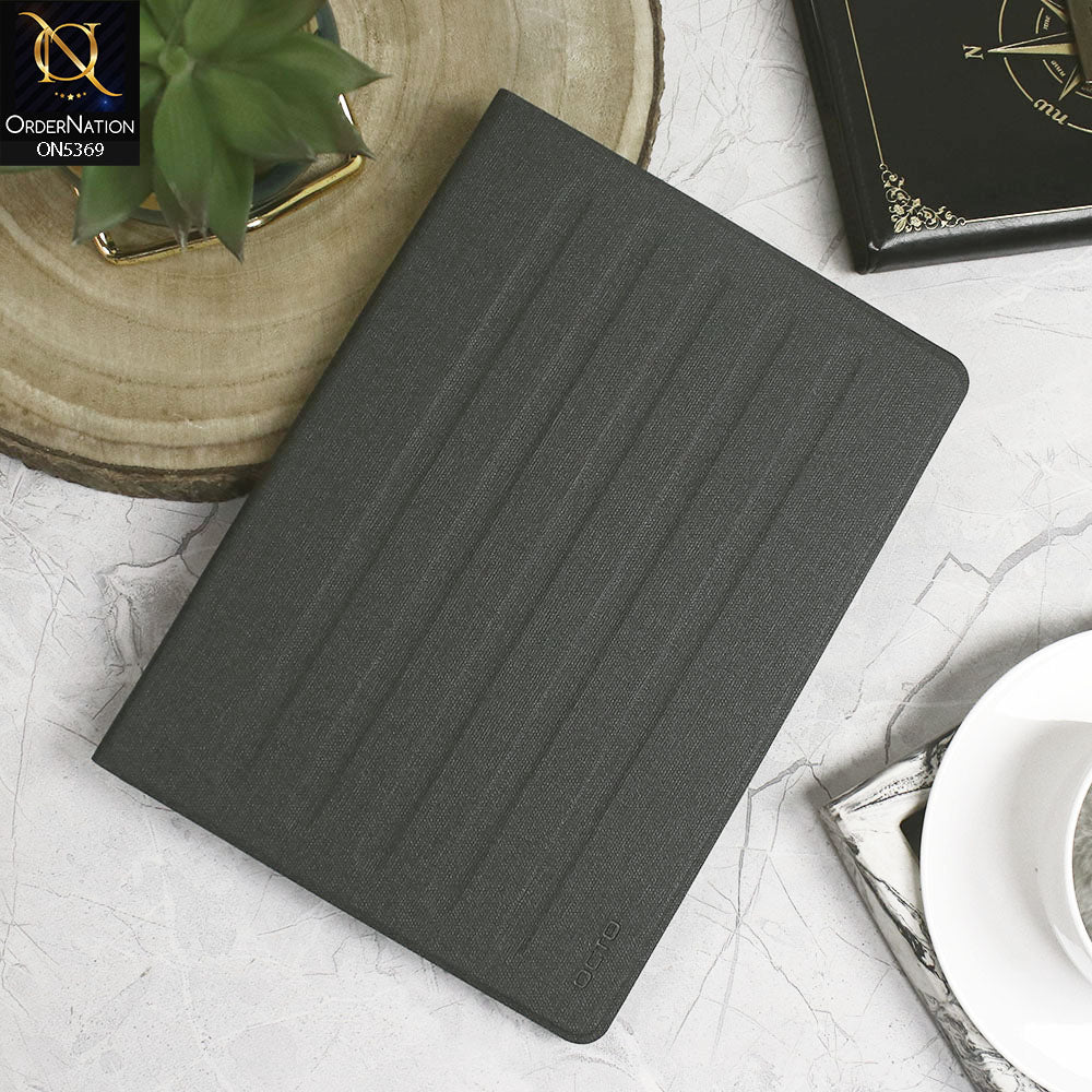 Xiaomi Redmi Pad SE Cover - Black - Octo PU Leather Fabric Texture Bifold Stand Flip Book Soft Case