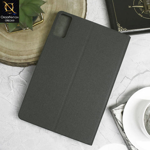 Xiaomi Redmi Pad SE Cover - Black - Octo PU Leather Fabric Texture Bifold Stand Flip Book Soft Case