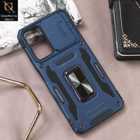 Xiaomi Redmi Note 11E Pro Cover - Blue - New HQ Heavy Duty Hybrid Protective Case With 360 Rotatable Kickstand Holder