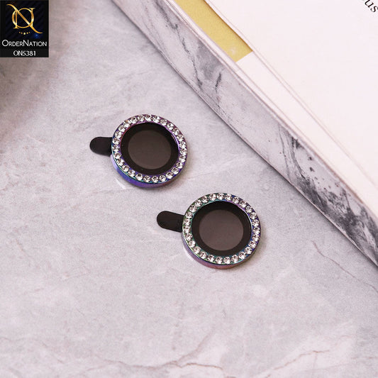 Xiaomi Redmi 13 Camera Protector - Rainbow - Rhinestones Diamond Inlaid Camera Lens Rings Protector