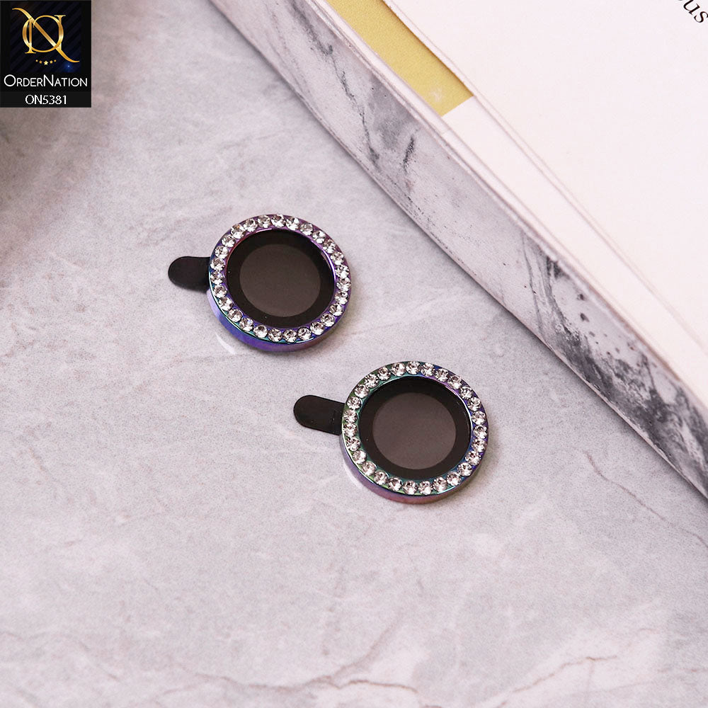 Xiaomi Redmi Note 13 Camera Protector - Rainbow - Rhinestones Diamond Inlaid Camera Lens Rings Protector