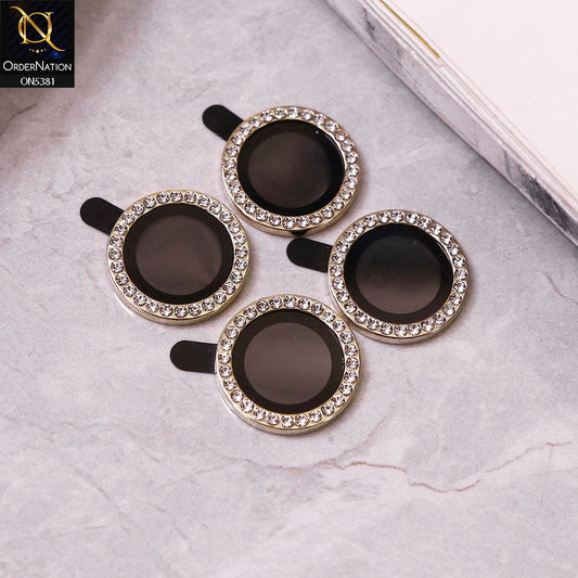 Xiaomi Redmi Note 14 Pro 5G Camera Protector - Golden - Rhinestones Diamond Inlaid Camera Lens Rings Protector