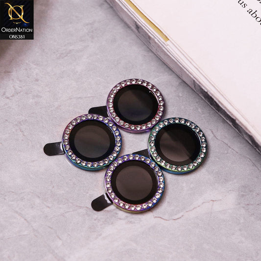 Xiaomi Redmi Note 14 Pro 5G Camera Protector - Rainbow - Rhinestones Diamond Inlaid Camera Lens Rings Protector