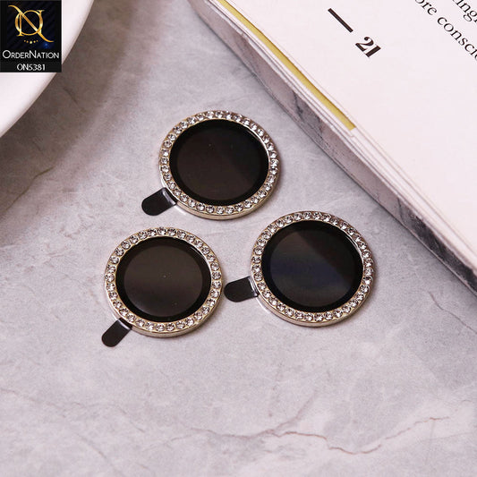 Itel P55 4G Camera Protector - Golden - Rhinestones Diamond Inlaid Camera Lens Rings Protector