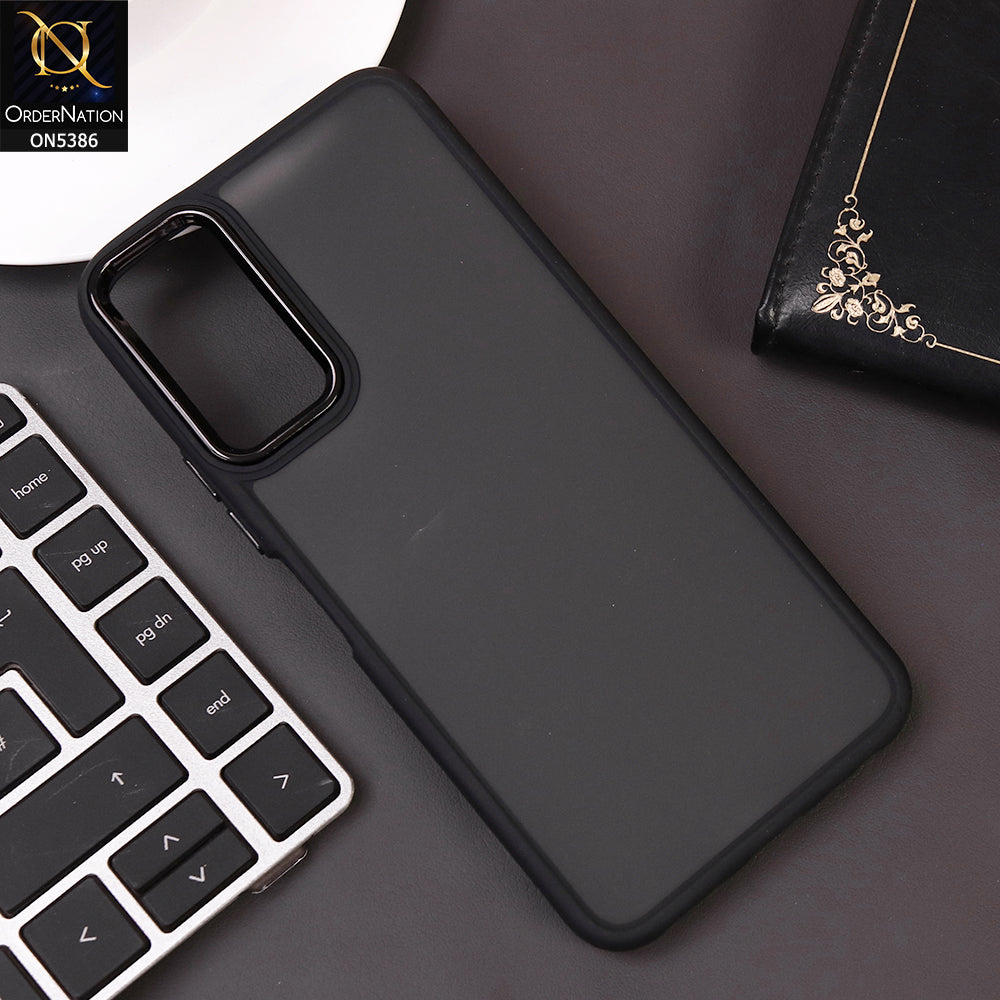 Vivo Y11s Cover - Black -  New Color Translucent Matte Shockproof Soft Borders Case