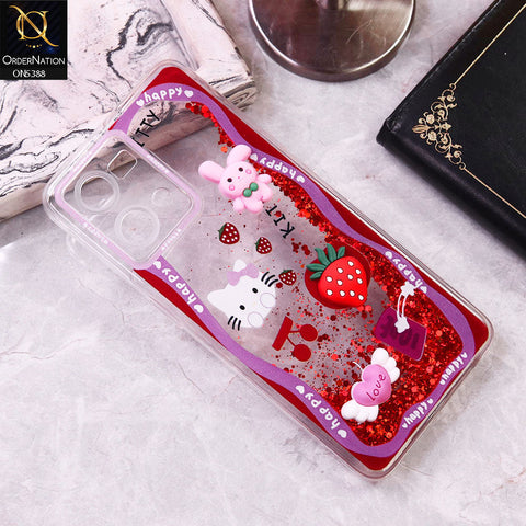 Oppo F21 Pro 4G Cover - Design1 - Cute 3D Cartoon (Moving Glitters) Transparent Soft Case