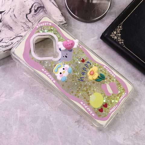 Vivo S1 Pro Cover - Design6 - Cute 3D Cartoon (Moving Glitters) Transparent Soft Case