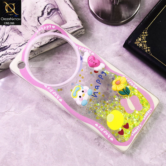 Infinix Zero 40 4G Cover - Design6 - Cute 3D Cartoon (Moving Glitters) Transparent Soft Case
