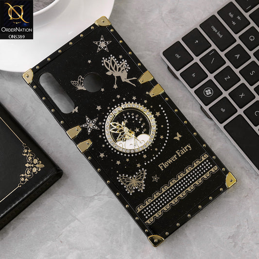 Tecno Camon 12 Cover - Black - Trendy Flower Fairy Stylish Soft Square Trunk Case