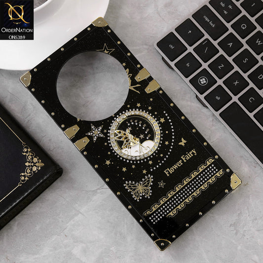 Xiaomi Poco C75 Cover - Black - Trendy Flower Fairy Stylish Soft Square Trunk Case