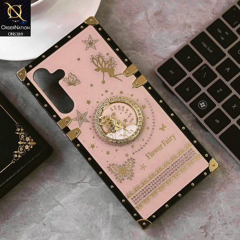 Samsung Galaxy A16 Cover - Pink - Trendy Flower Fairy Stylish Soft Square Trunk Case