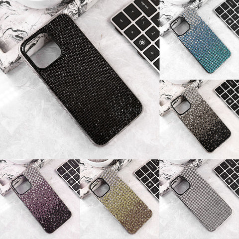 iPhone 15 Pro Max Cover - Black -  Luxurious Gradiant Rhinestone Soft border Shiny Case