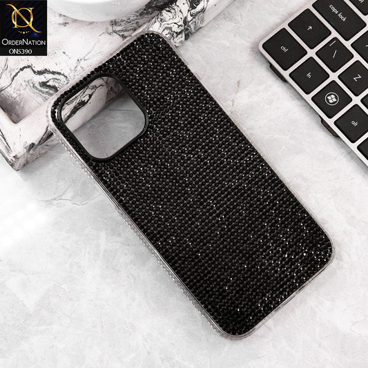 iPhone 12 Pro Max Cover - Black -  Luxurious Gradiant Rhinestone Soft border Shiny Case