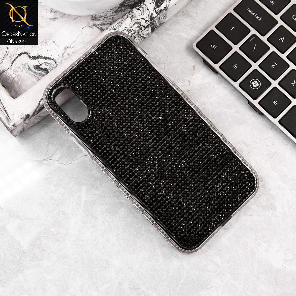 iPhone XS / X Cover - Black -  Luxurious Gradiant Rhinestone Soft border Shiny Case