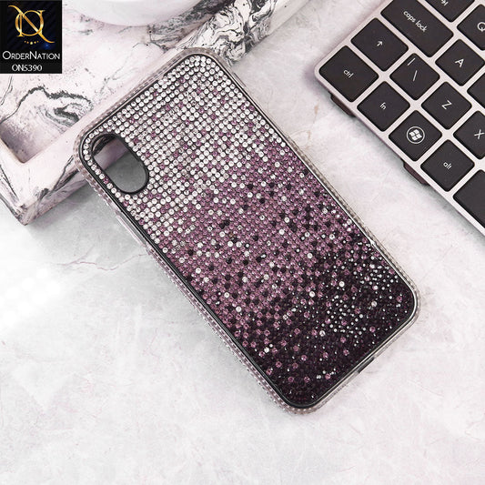 iPhone XS Max Cover - Pink -  Luxurious Gradiant Rhinestone Soft border Shiny Case