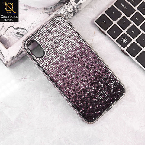 iPhone XS Max Cover - Pink -  Luxurious Gradiant Rhinestone Soft border Shiny Case