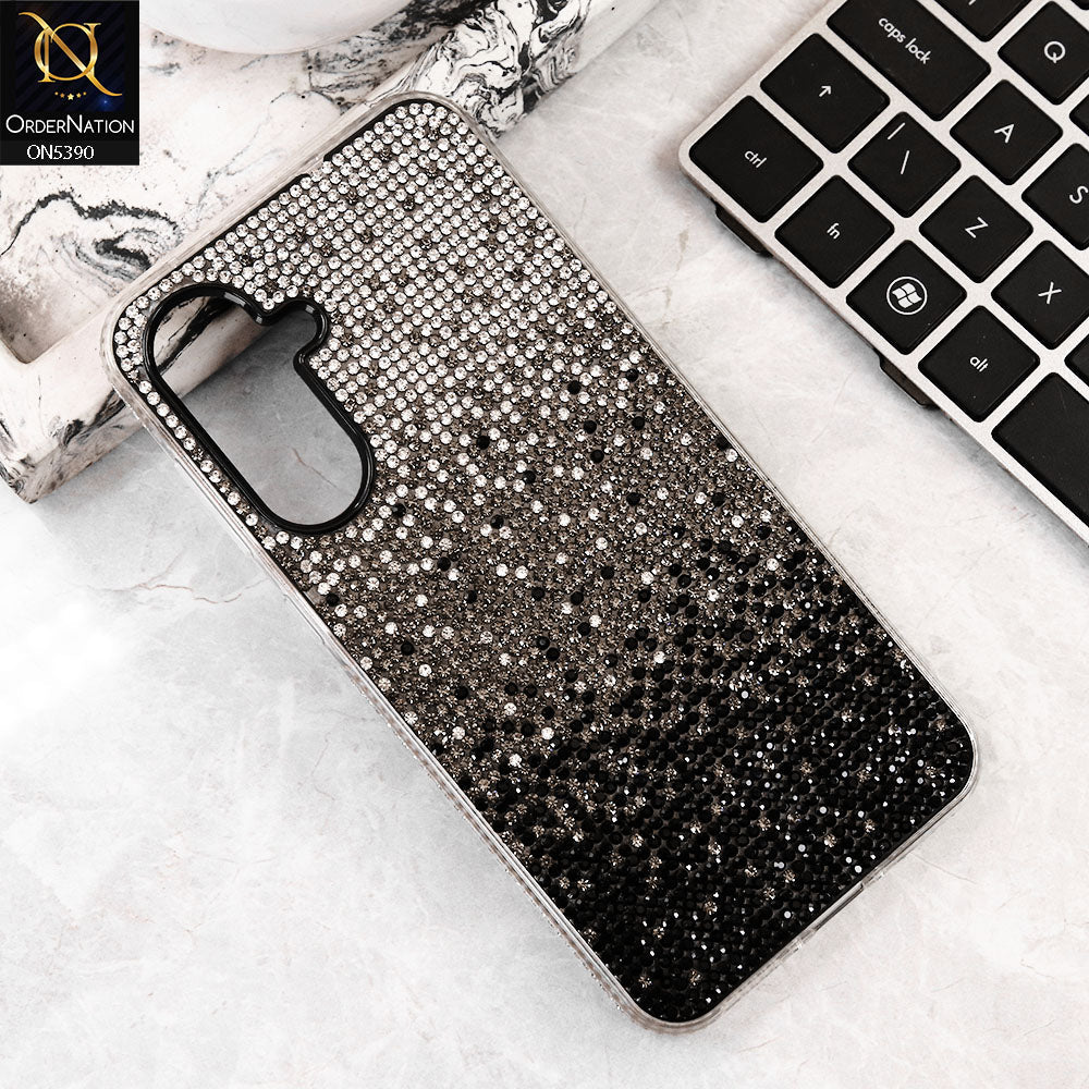 Samsung Galaxy S23 5G Cover - Gray -  Luxurious Gradiant Rhinestone Soft border Shiny Case