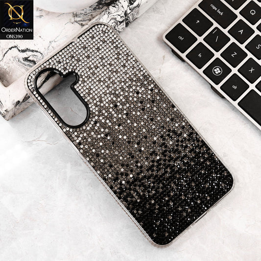 Samsung Galaxy S23 5G Cover - Gray -  Luxurious Gradiant Rhinestone Soft border Shiny Case