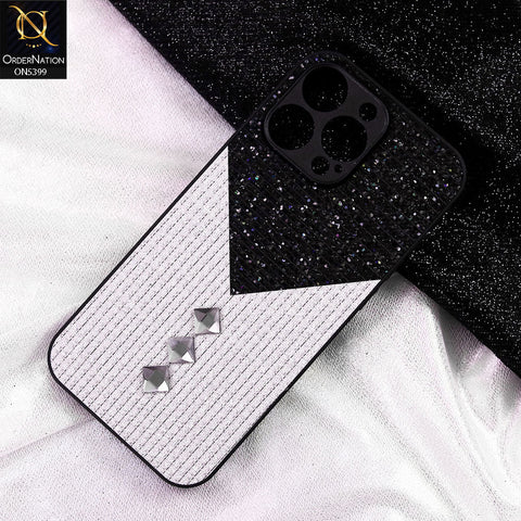 iPhone 16 Pro Max Cover - Black - Luxury 3D Woven Pattern Shiny Soft Case With Camera Protection