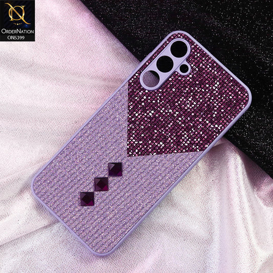 Samsung Galaxy A16 Cover - Purple - Luxury 3D Woven Pattern Shiny Soft Case With Camera Protection