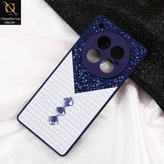 Infinix Zero 40 4G Cover - Blue - Luxury 3D Woven Pattern Shiny Soft Case With Camera Protection