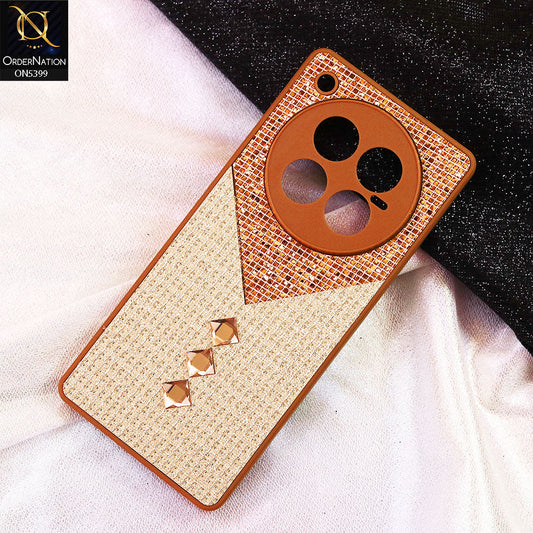 Infinix Zero 40 4G Cover - Brown - Luxury 3D Woven Pattern Shiny Soft Case With Camera Protection