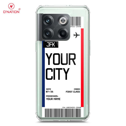 OnePlus 10T Cover - Personalised Boarding Pass Ticket Series - 5 Designs - Clear Phone Case - Soft Silicon Borders